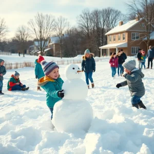 Students enjoying winter activities in Novi