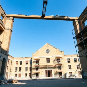 Vacant construction site of the former Pinckney Elementary School