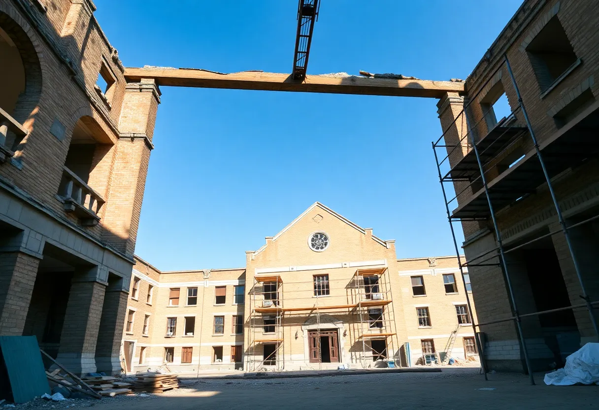 Vacant construction site of the former Pinckney Elementary School