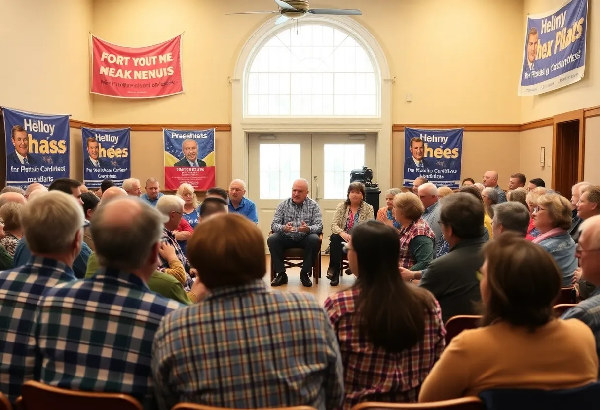 Residents gathered for a local meeting on the Plymouth Township Trustee Primary.