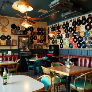 Cozy dining area with vintage decor at Red Ryder Lounge in Plymouth.