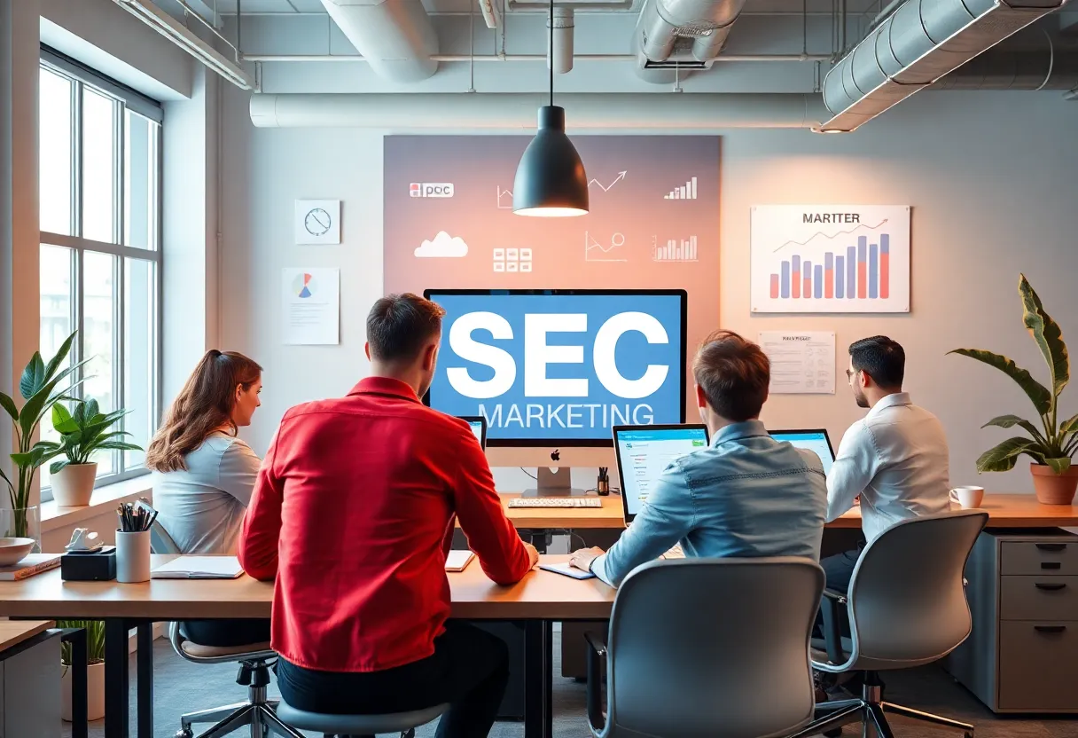 SEO Rank Media's modern digital marketing agency office in Los Angeles