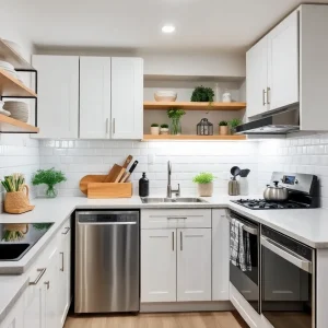 A small kitchen with modern design and efficient storage