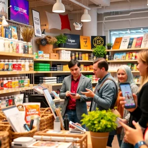 Engaging retail social media setup with diverse products