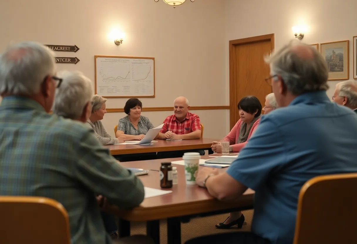 Residents discussing township budget in a meeting