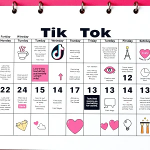 Digital marketing calendar for TikTok featuring seasonal themes and key dates for 2025.