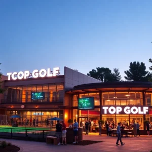 An artist's rendering of the future Topgolf facility in Canton Township.