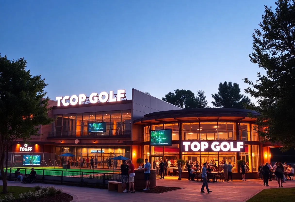 An artist's rendering of the future Topgolf facility in Canton Township.