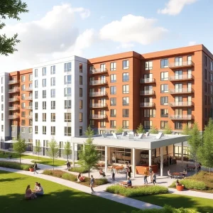 Rendering of the Central Campus Housing Project at the University of Michigan