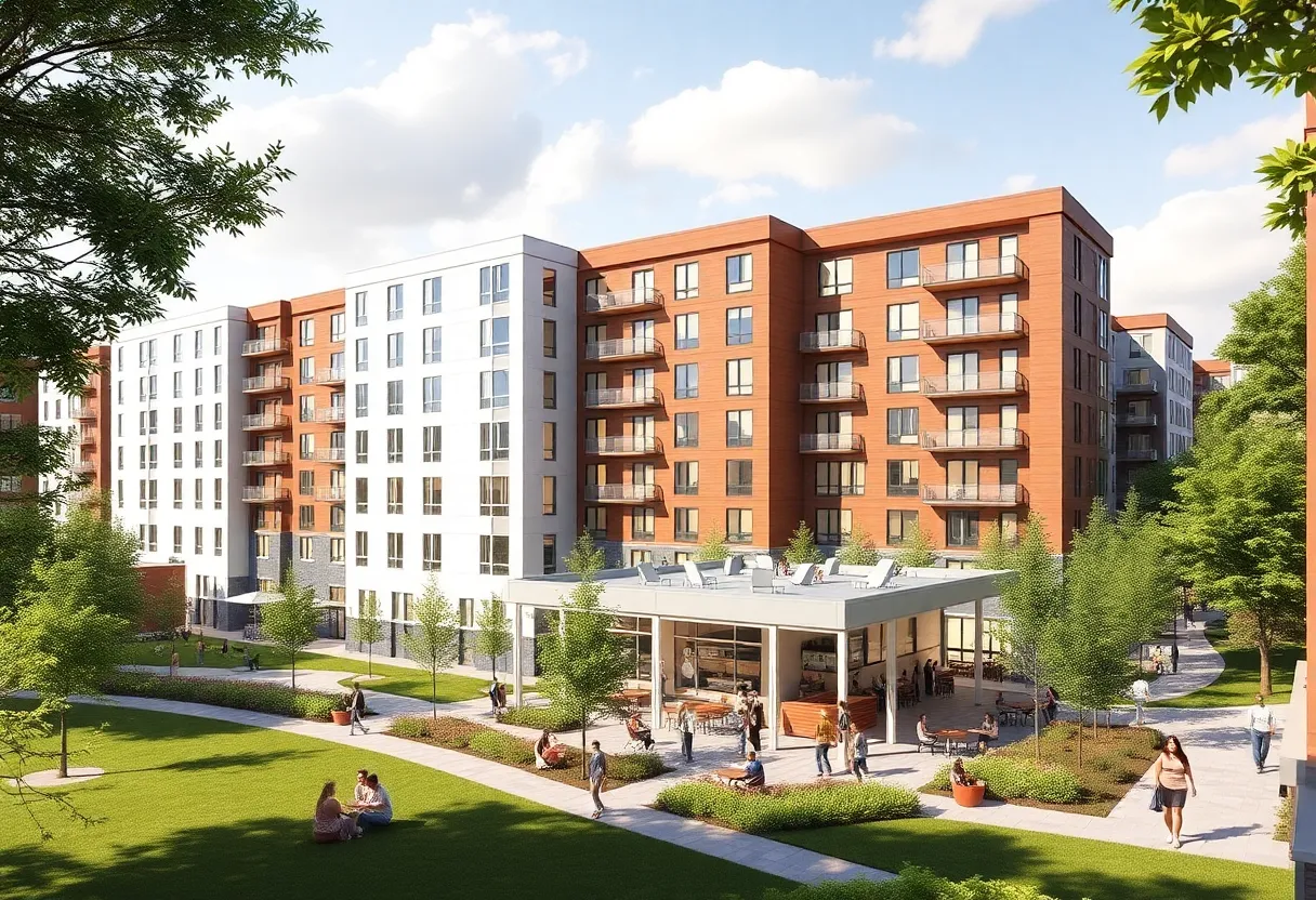 Rendering of the Central Campus Housing Project at the University of Michigan