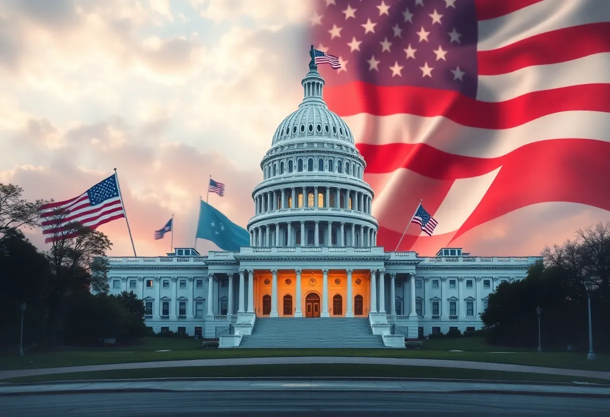 Illustration of the U.S. Capitol Building symbolizing leadership change