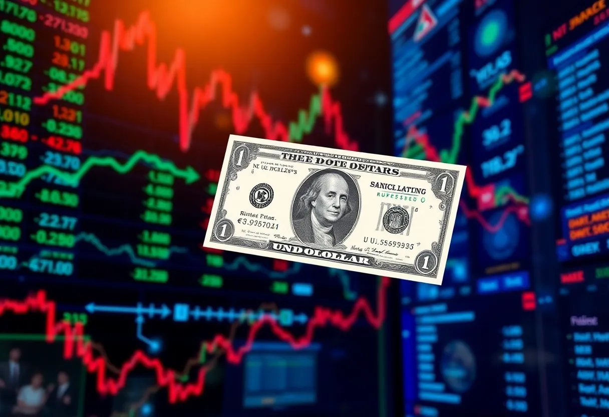 Illustration of U.S. dollar and market fluctuations