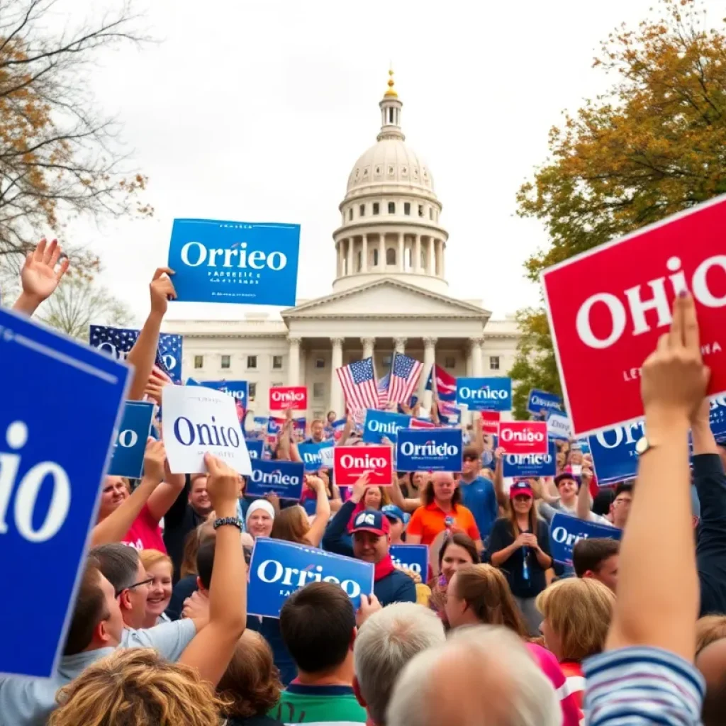 Campaign rally scene in Ohio