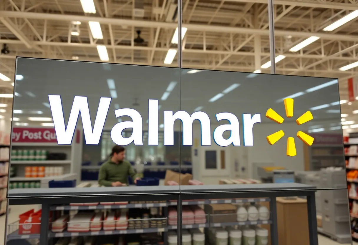 Walmart logo redesign showcased in a retail environment.