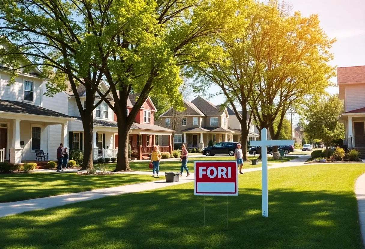 Colorful homes in Wayne County with For Sale signs