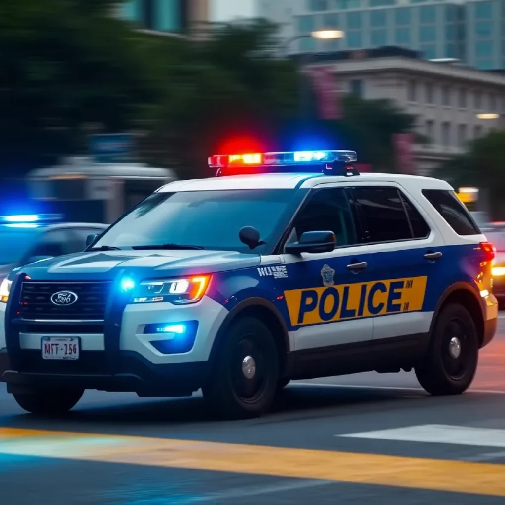 Police vehicle involved in high-speed pursuit