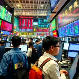 Traders analyzing stock charts in an Asian financial market