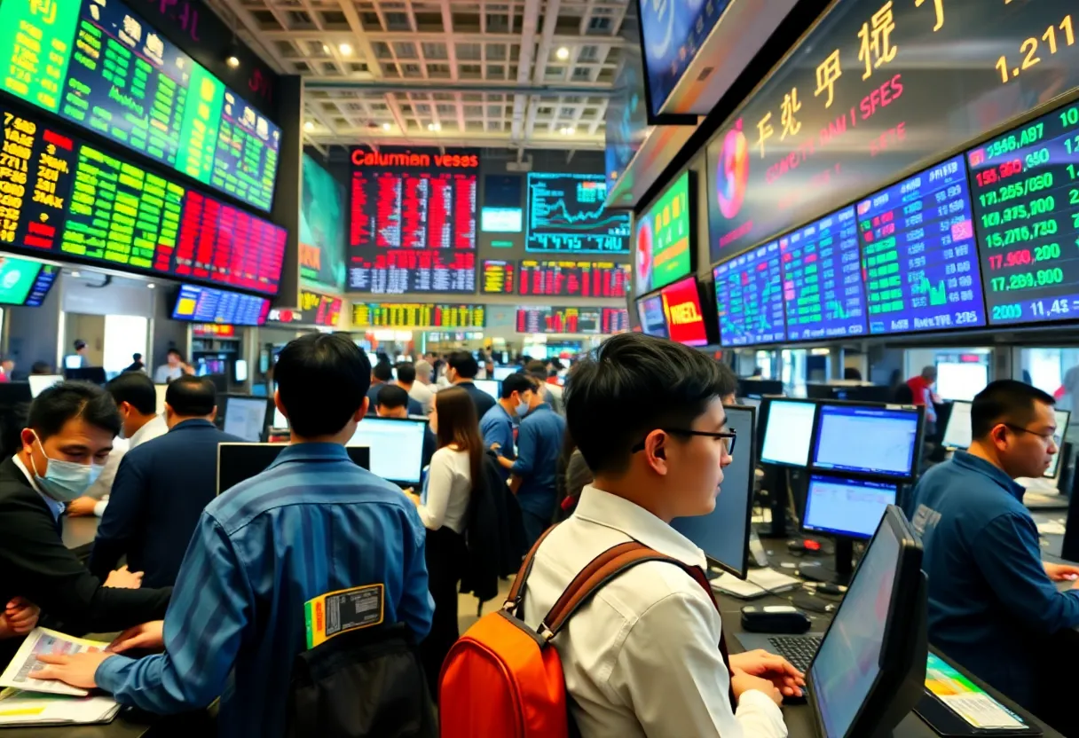 Traders analyzing stock charts in an Asian financial market