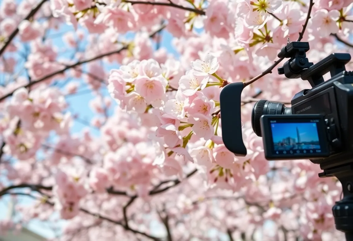 Peak bloom cherry blossoms at the National Cherry Blossom Festival in Washington D.C.