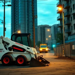 Construction site with security measures