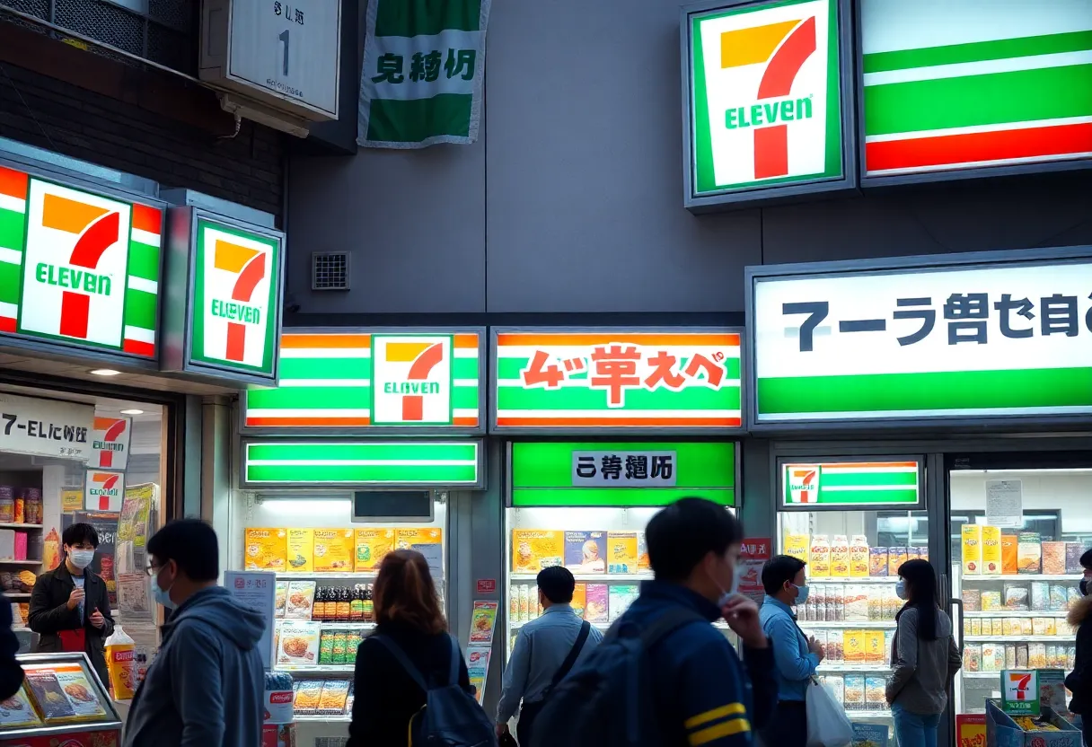 7-Eleven convenience store in a busy city