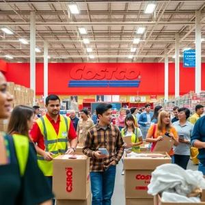 Celebration of Costco employees after pay raise announcement