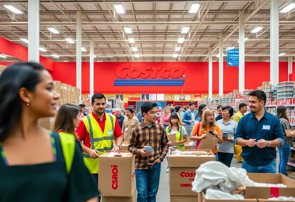 Celebration of Costco employees after pay raise announcement