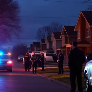 Scene of a recent shooting incident in Detroit neighborhood with police presence