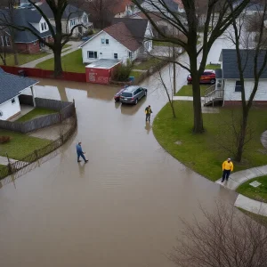 Flooded streets in Detroit during the water crisis