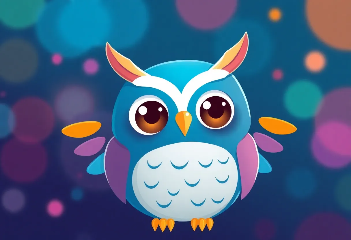 Cartoon owl symbolizing the concept of creative freedom in marketing