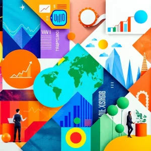 A collage illustrating key marketing trends for 2025