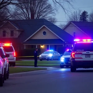 Emergency response vehicles at a domestic violence incident