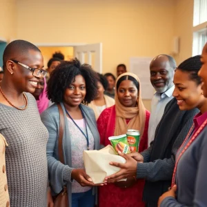 Group of diverse individuals receiving support at Heartland Alliance Health clinic