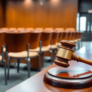 Courtroom for the Highland Park shooting trial