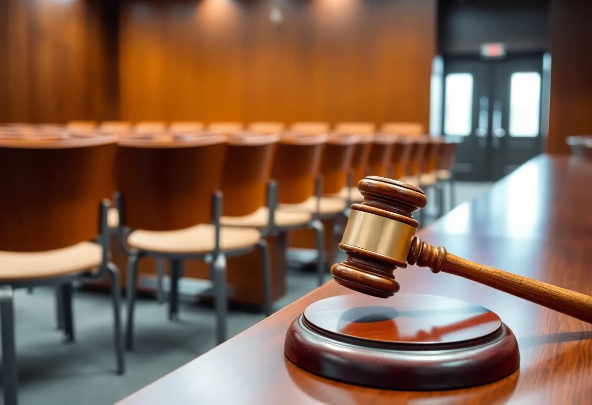 Courtroom for the Highland Park shooting trial