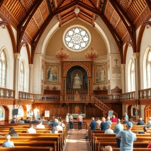 Interior view of renovated church community venue