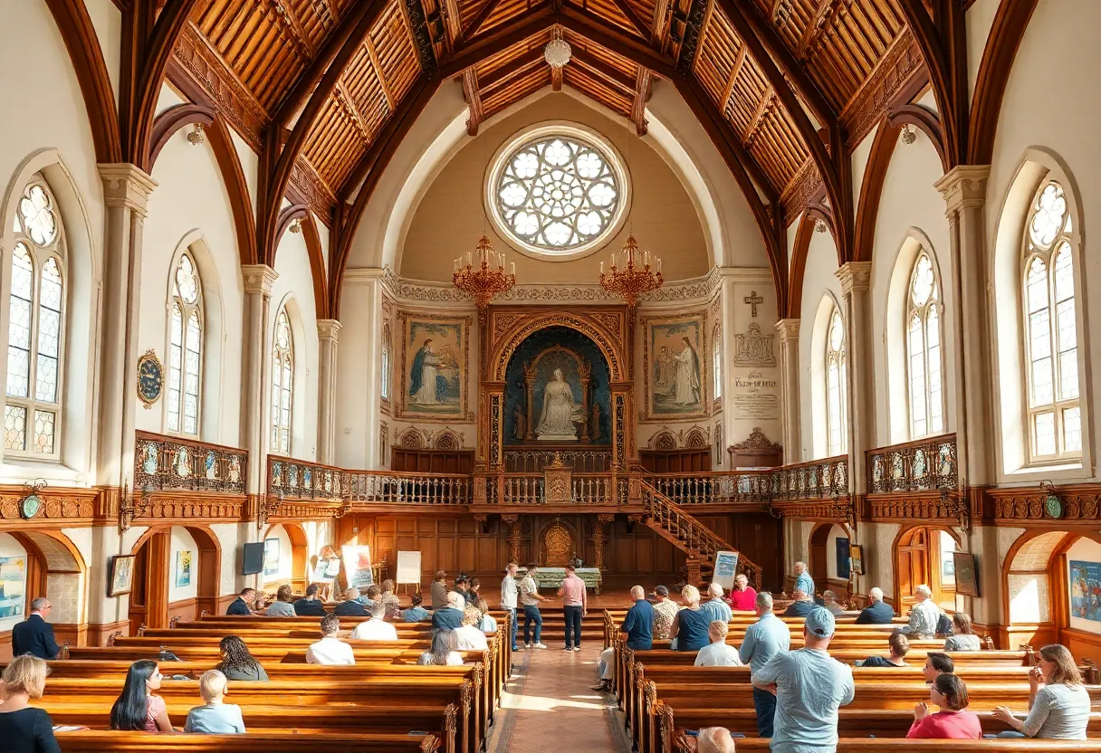 Interior view of renovated church community venue