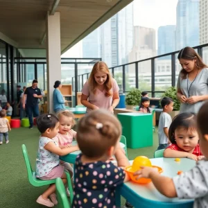 Children playing at a Houston child care center