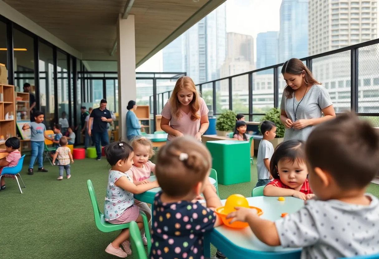 Children playing at a Houston child care center