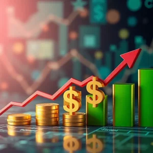 Illustration of economic growth and interest rates themes