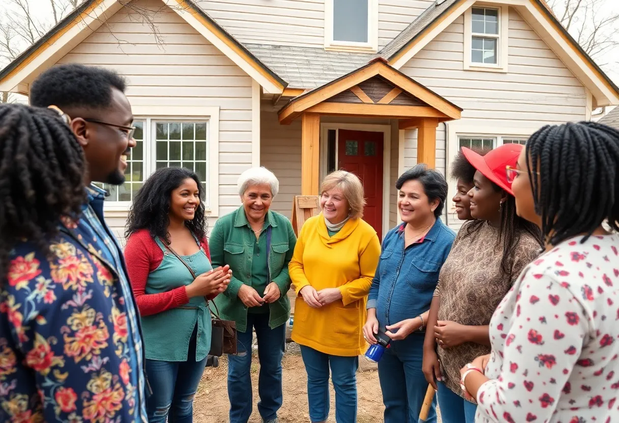 Residents of Madison Heights working together on home renovation projects.