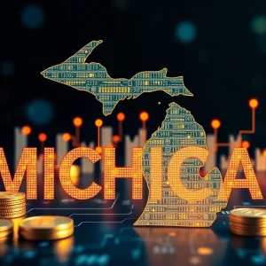 Visual representation of Michigan investing in cryptocurrency