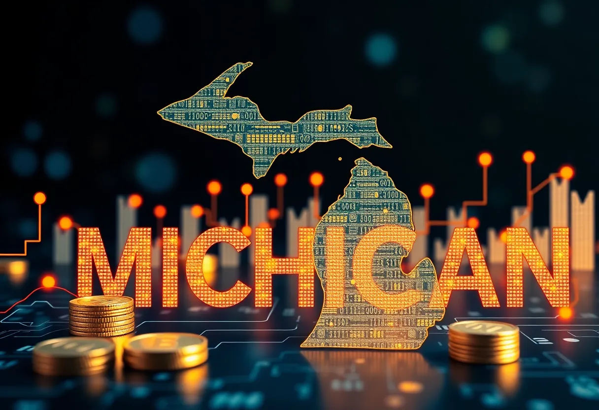 Visual representation of Michigan investing in cryptocurrency