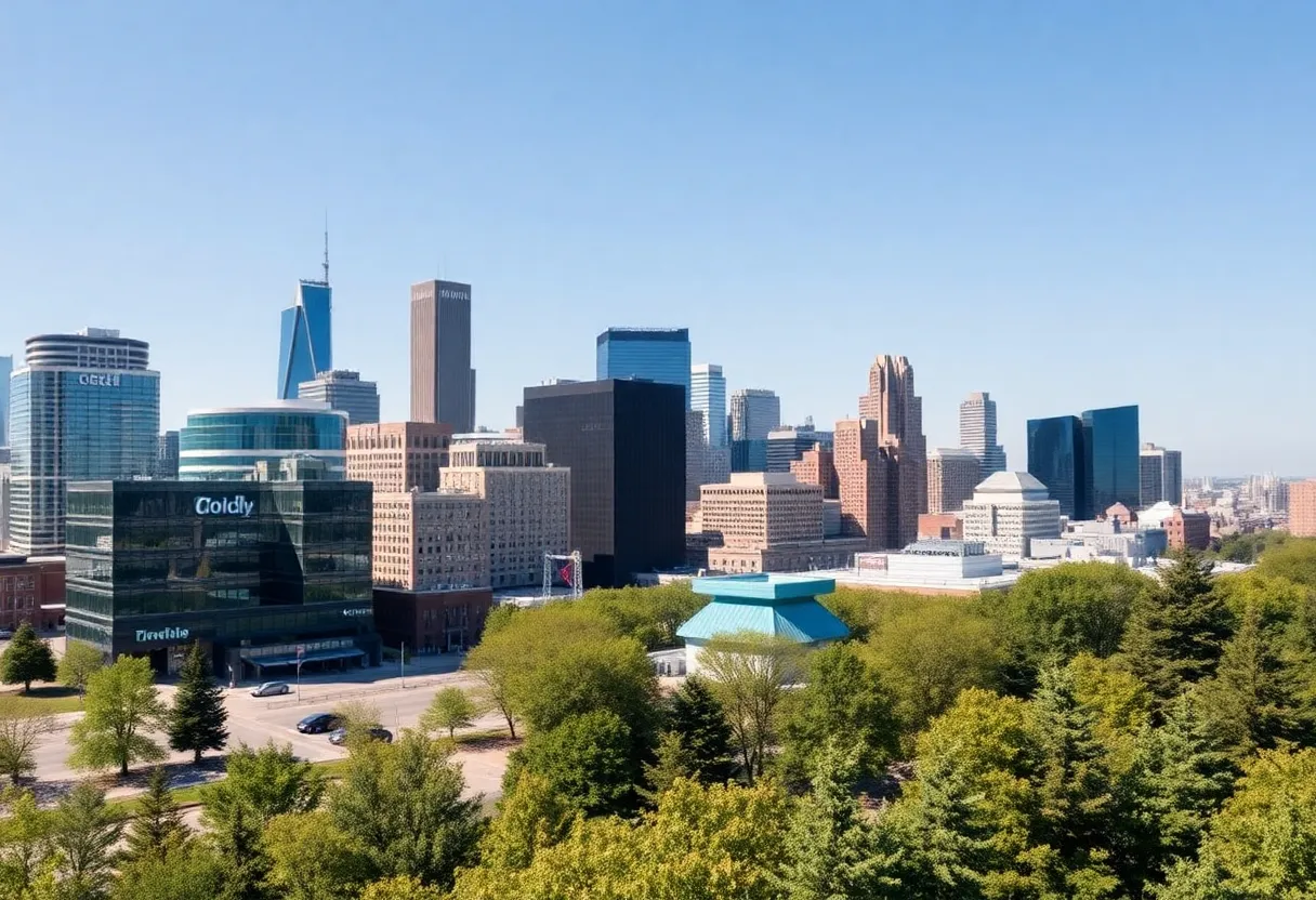 A skyline representing the innovation economy in Michigan.