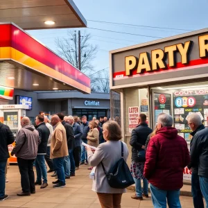 Residents in Michigan excitedly discussing lottery tickets