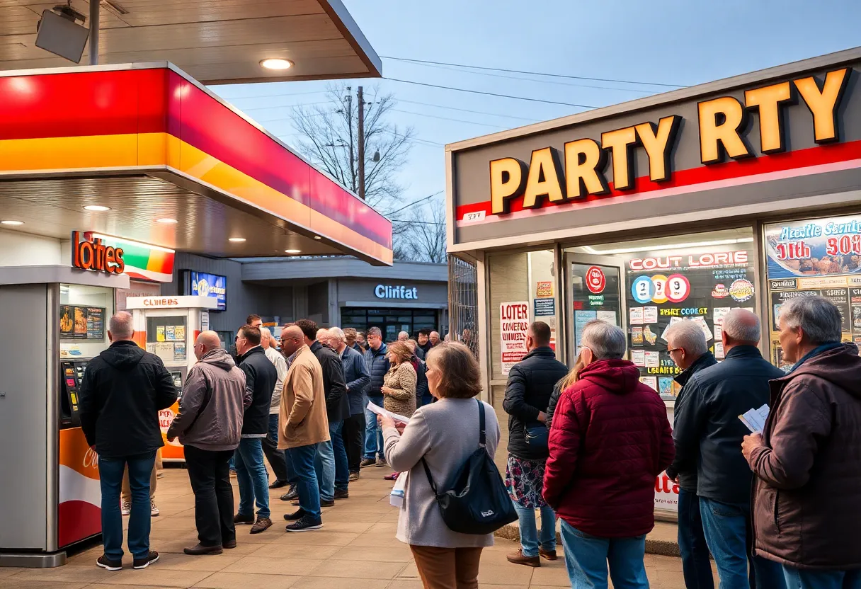 Residents in Michigan excitedly discussing lottery tickets