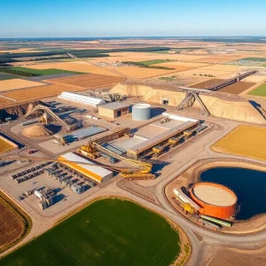 Aerial view of the Michigan Potash Mine site.