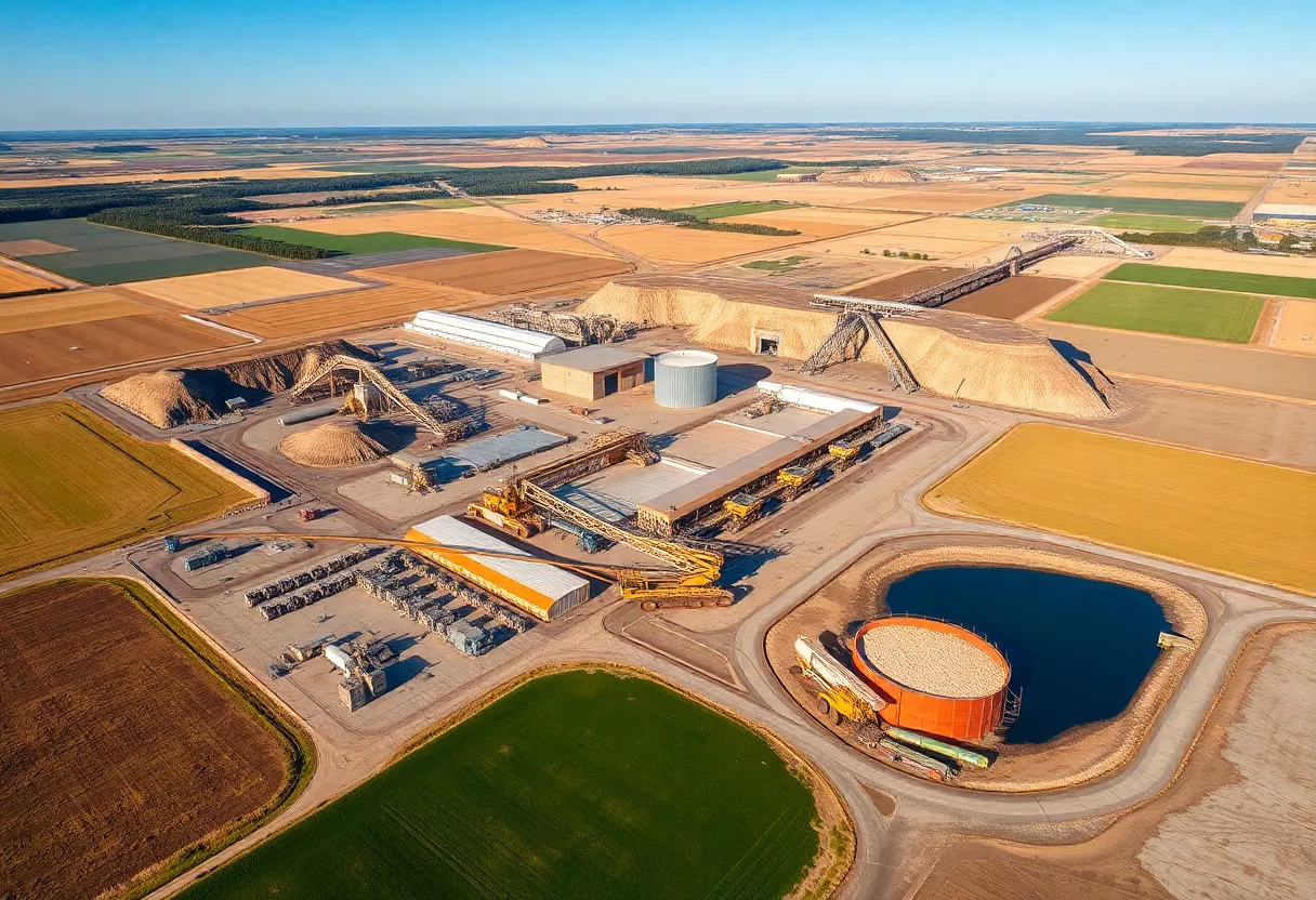 Aerial view of the Michigan Potash Mine site.