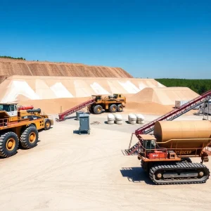 Mining equipment at Michigan Potash site