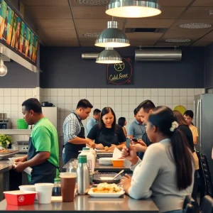 Diverse staff working in a Michigan restaurant